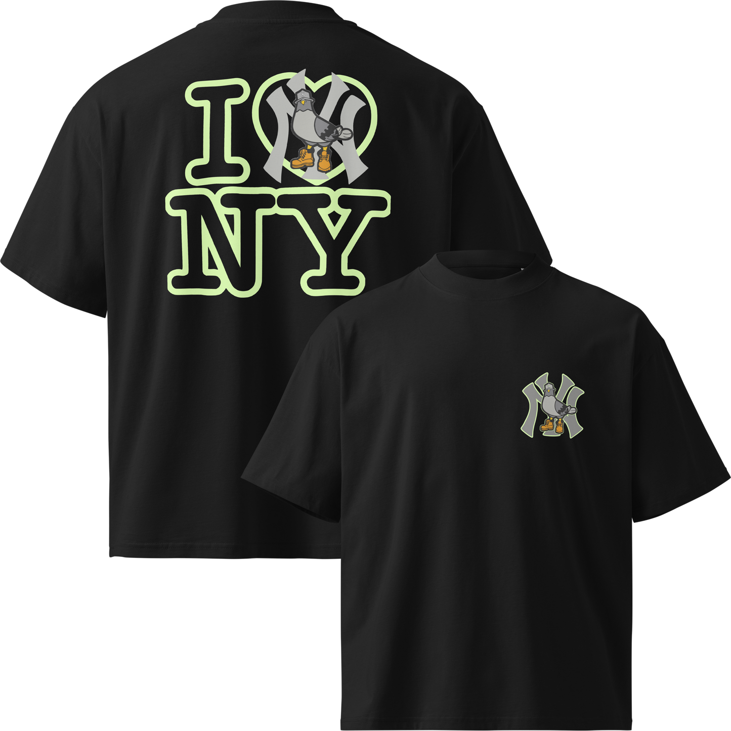 Oversize I LUV NY 95 neon T shirts