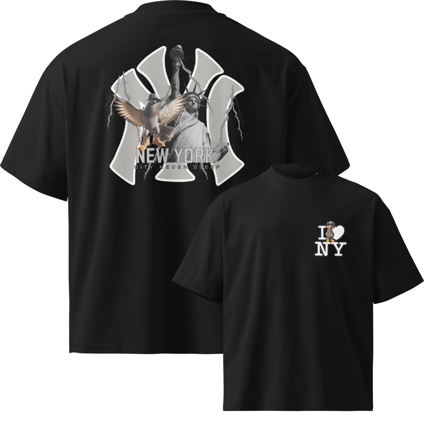 Oversize I LUV NY Statue of Liberty T shirts