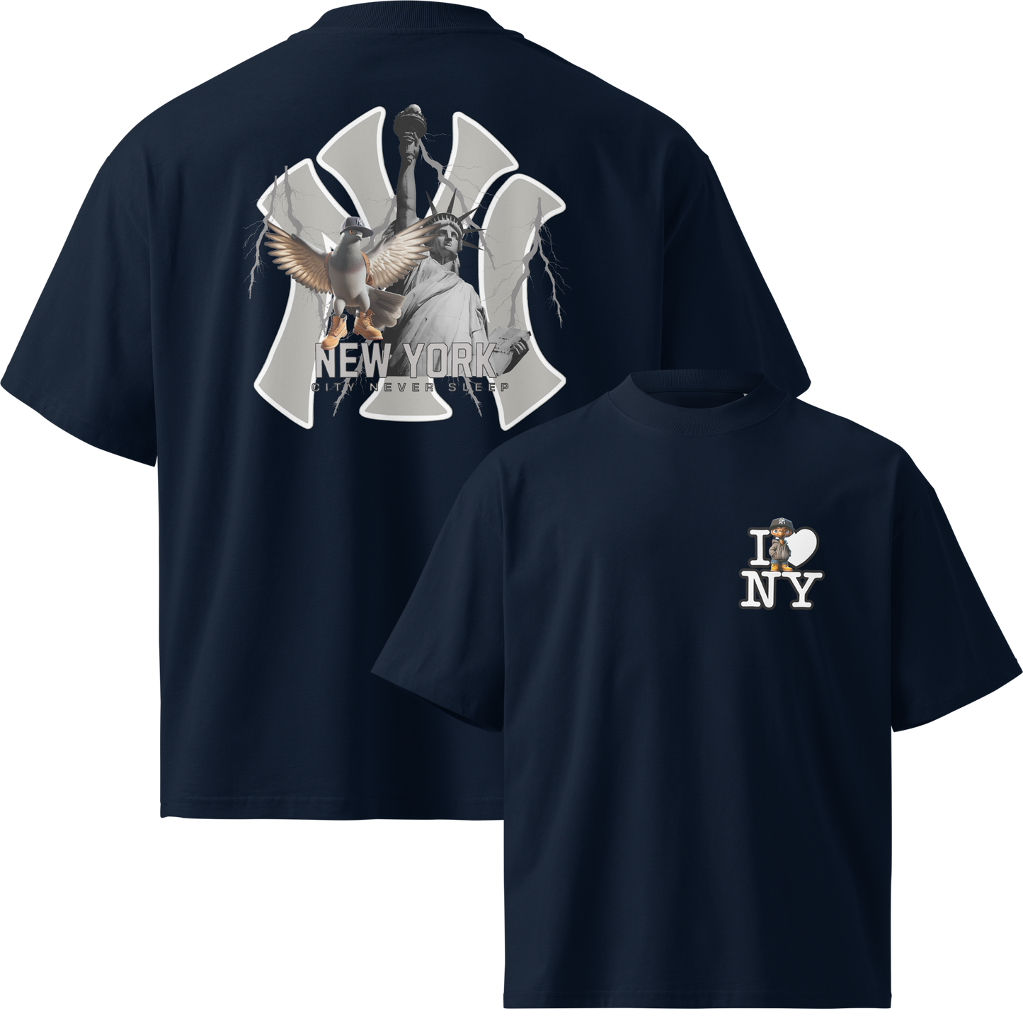 Oversize I LUV NY Statue of Liberty T shirts